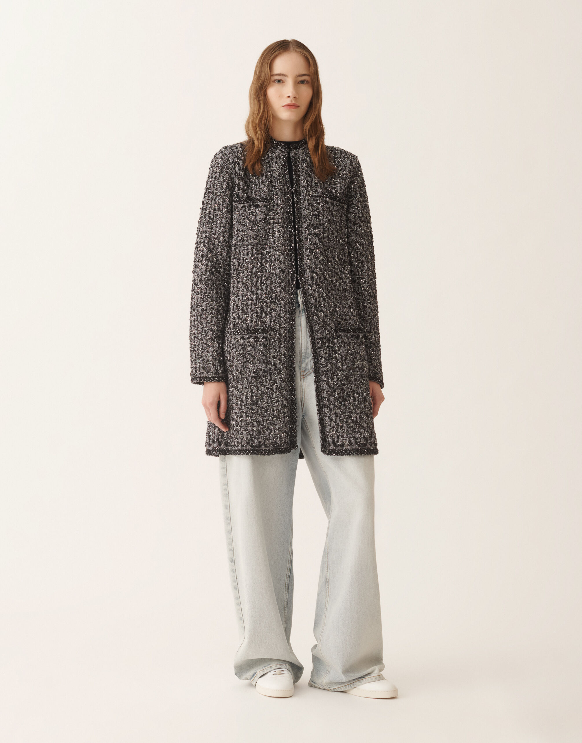 レディースNight blue tweed coat コート | Fabiana Filippi