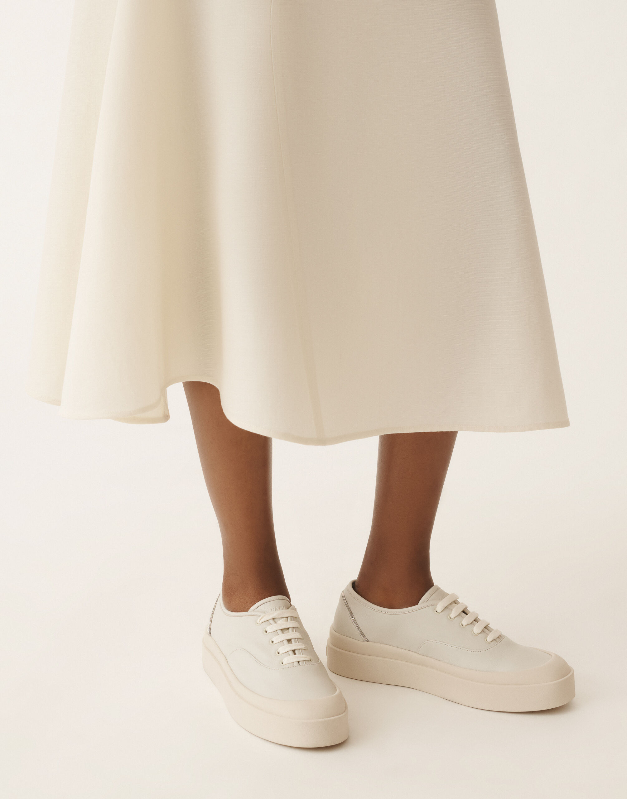 Fabiana Filippi Nappa leather sneakers, butter BUTTER ASD275A961L4080000