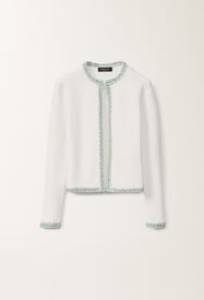Fabiana Filippi Cardigan aus Bio-Baumwolle, optisch weiß und wassergrün WEISS/WASSERGRÜN MAD275F669L3810000