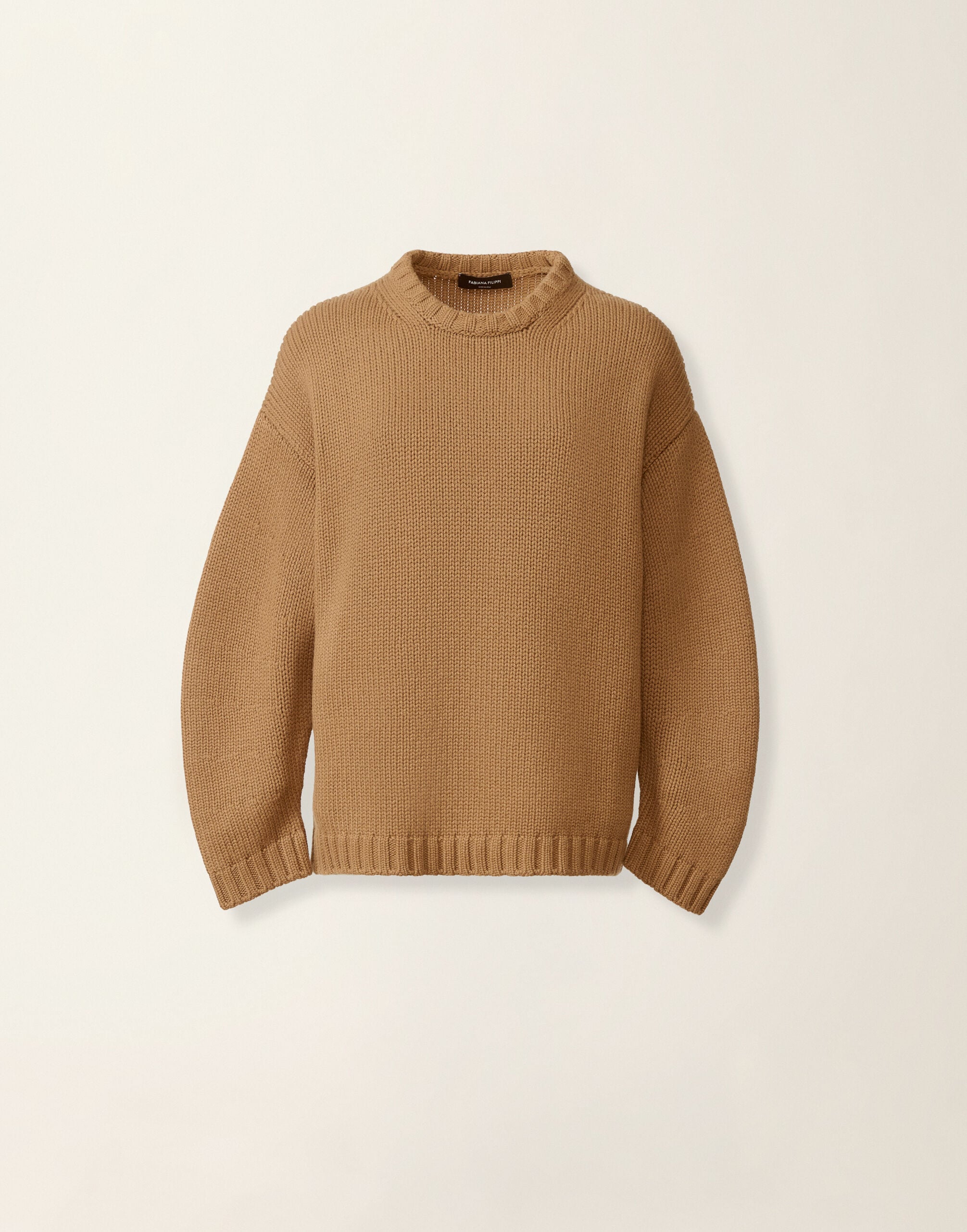 Platinum-Pullover mit Rundhalsausschnitt, Bast Fabiana Filippi Platinum-Pullover mit Rundhalsausschnitt, Bast Bast MAD226F016N1280000