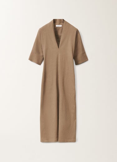 Fabiana Filippi Kleid aus Leinen und Stretch-Viskose, taupe TAUPE ABDC02F119H5490000