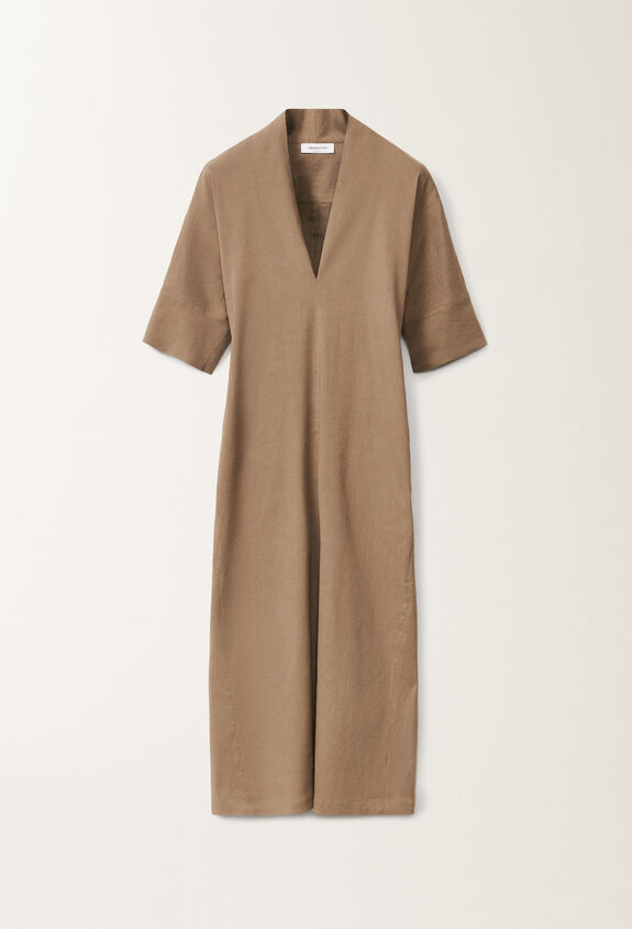 Fabiana Filippi Stretch viscose and linen dress, taupe TAUPE ABDC02F119H5490000