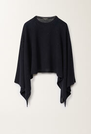 Fabiana Filippi Cape aus Baumwolle und Leinen mit Pailletten, nachtblau BLAU SAD275A010D2730000