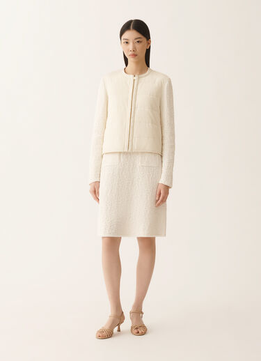 Fabiana Filippi Cotton tweed bomber with sequins, butter BUTTER CTD276F681M1940000