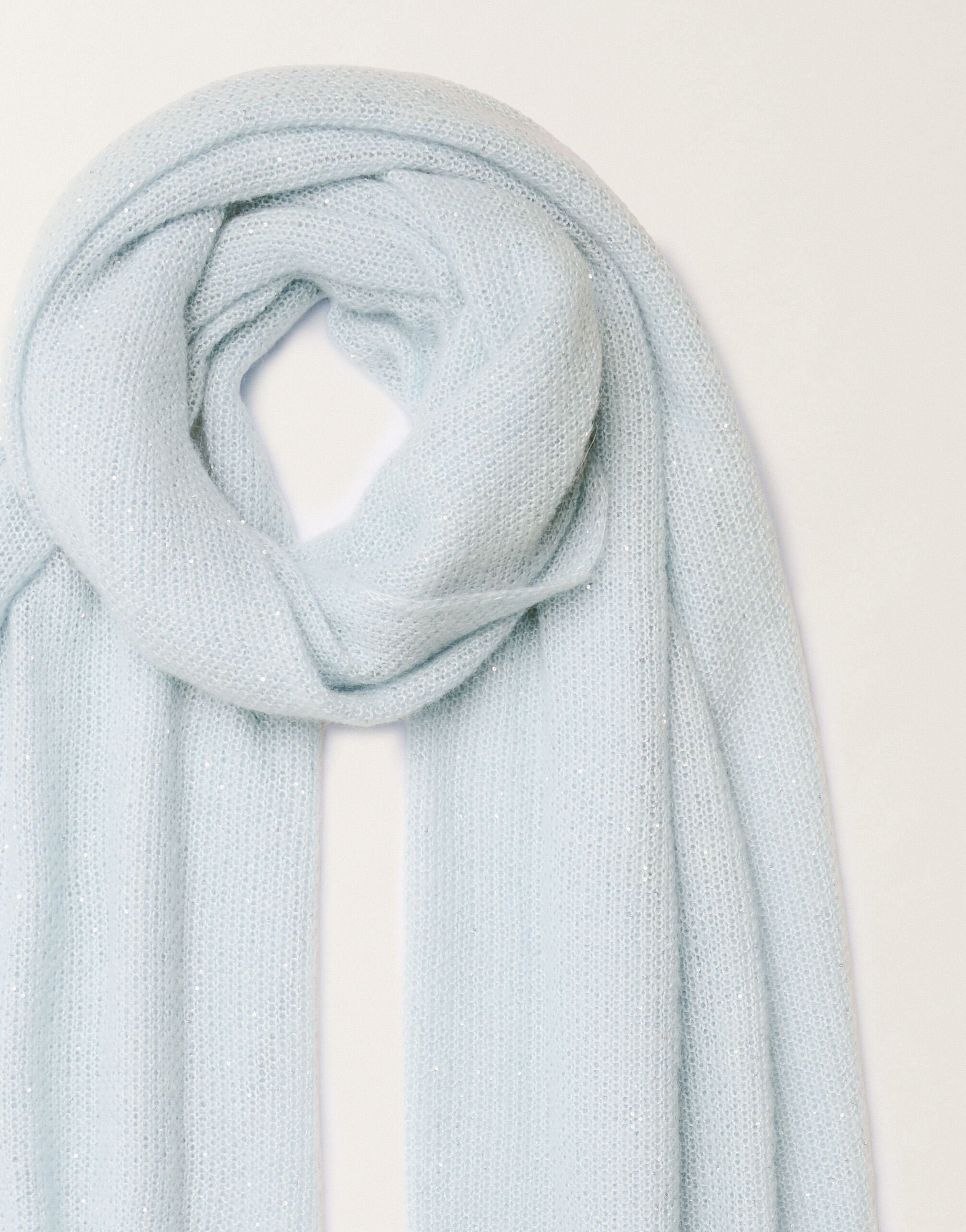 Fabiana Filippi Mohair scarf with micro sequins, aqua Aqua SAD266A878L7950000