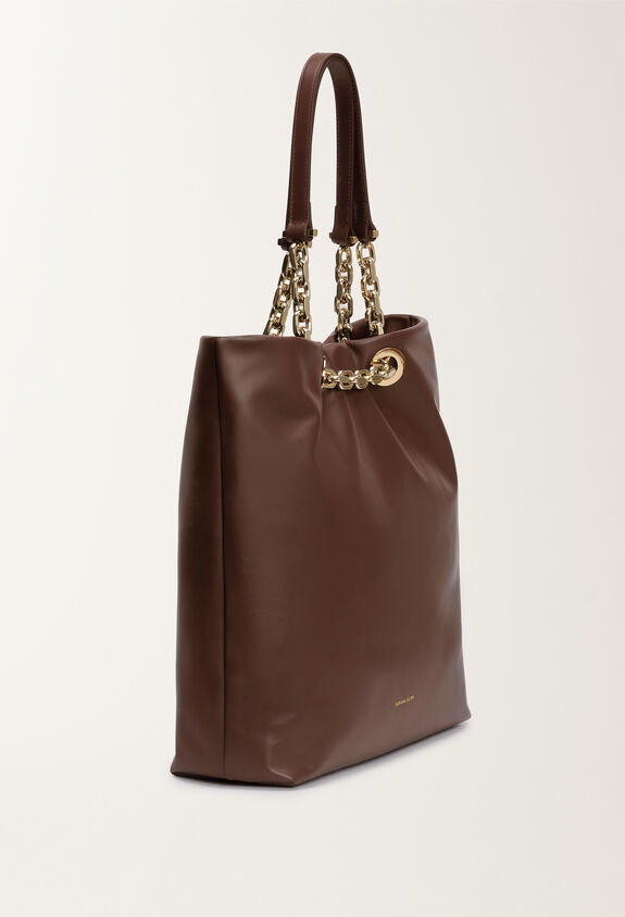Fabiana Filippi Nappa leather eyelet shopper, ebony BROWN BGD215A900L8020000