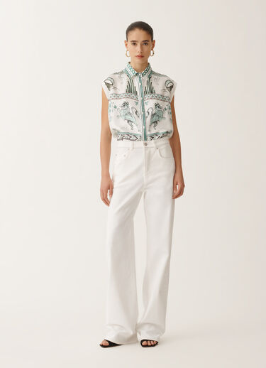 Fabiana Filippi 5-pocket denim trousers, optical white WHITE PAD275F357L3700000