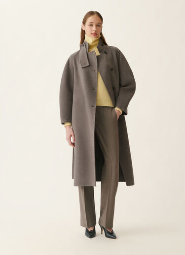 Long wool and cashmere double coat, falcon Fabiana Filippi Long wool and cashmere double coat, falcon Falcon CTD226F661M3750000