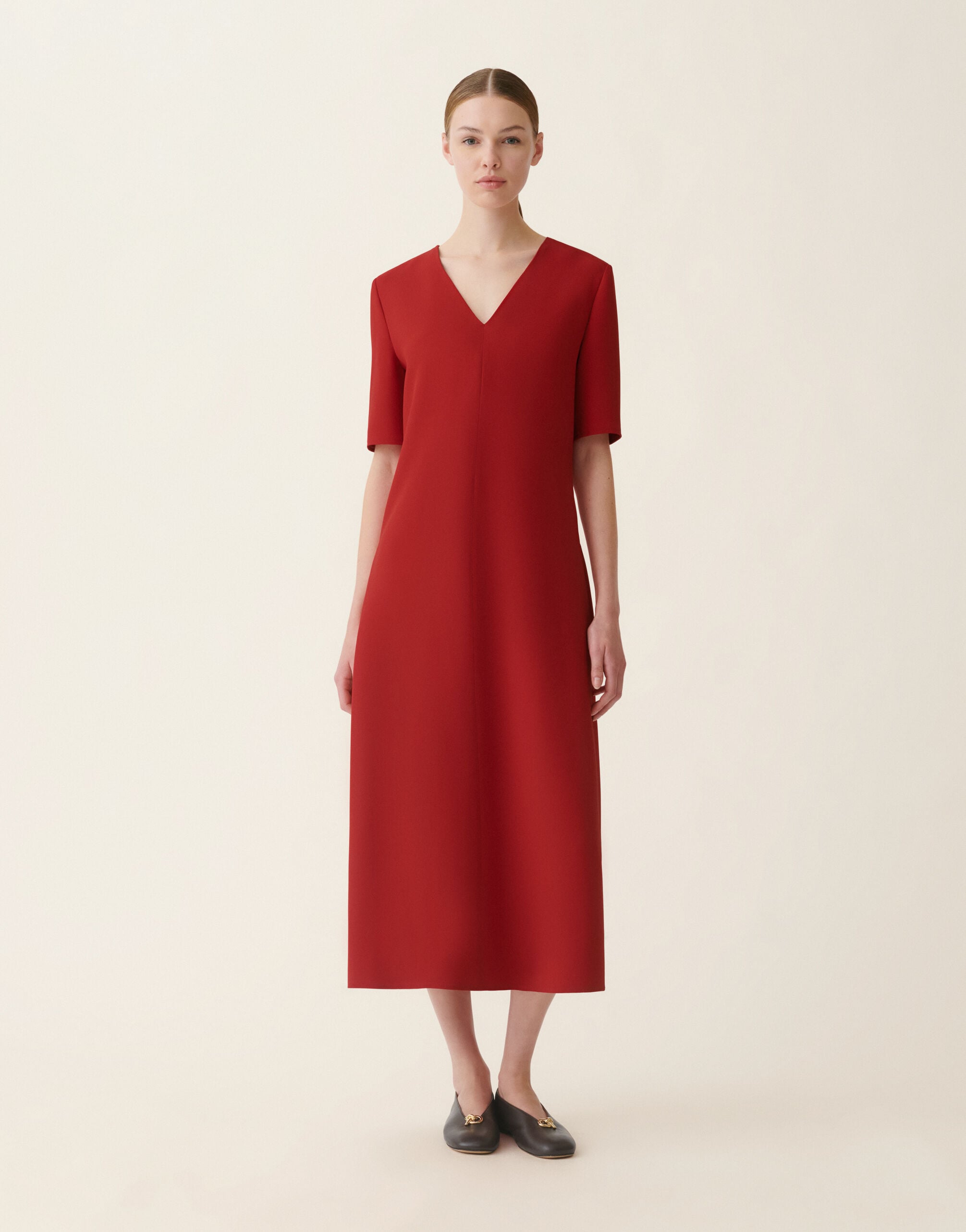 Fabiana Filippi Abito in cady, rosso Rosso ABD216F148D8700000