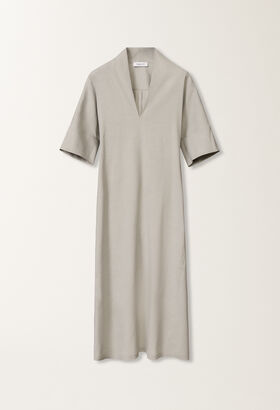 Fabiana Filippi Stretch viscose and linen dress, steel SKY BLUE CADC02F351H8950000