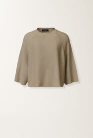 Fabiana Filippi Cotton and linen cape with sequins, khaki KHAKI MAD266F349D2730000