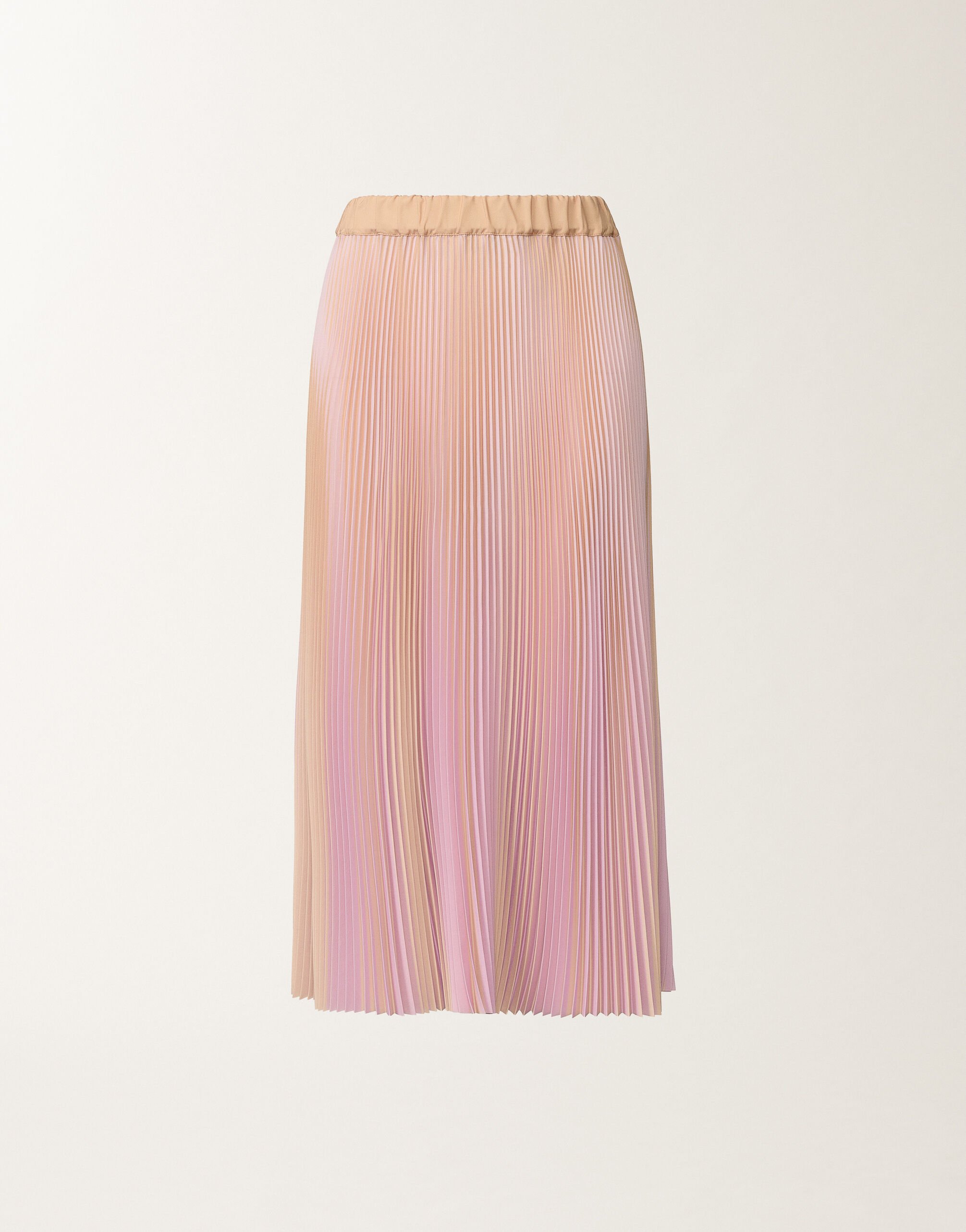 Fabiana Filippi Bicolor Satin-Plissé-Rock in Ahorn und Rosa Rosa GND266F405L7510000