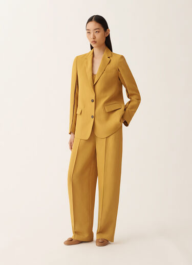 Fabiana Filippi Übergroße Jacke aus fließendem Leinen und Viskose, Senf SENF GCD276F218M1480000