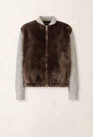 Fabiana Filippi Merino shearling bomber jacket, falcon Falcon PLD226F673M4960000