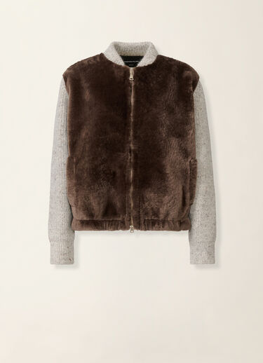 Fabiana Filippi Merino shearling bomber jacket, falcon Falcon PLD226F673M4960000