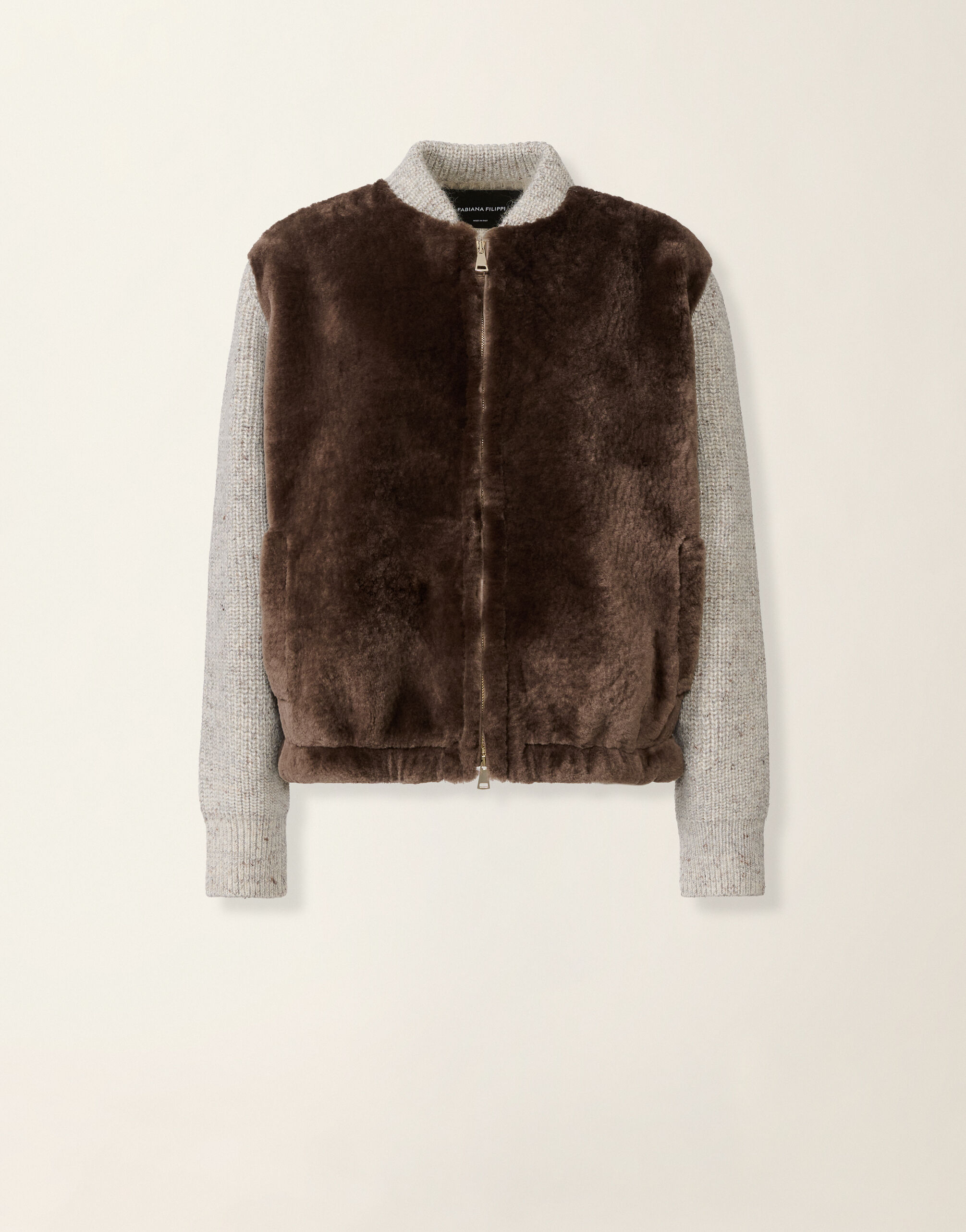 Fabiana Filippi Merino shearling bomber jacket, falcon Falcon PLD226F673M4960000