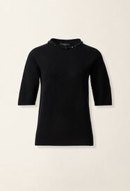 Platinum sweater with crystals, black Fabiana Filippi Platinum sweater with crystals, black Black MAD226F490M4800000