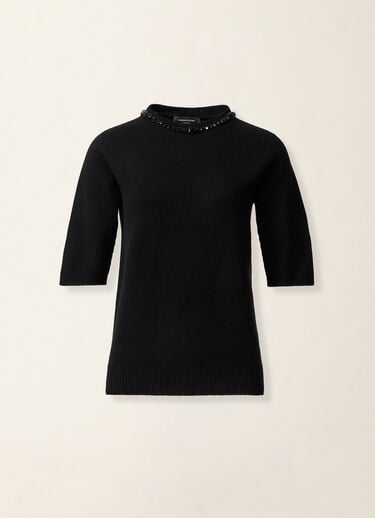 Platinum sweater with crystals, black Fabiana Filippi Platinum sweater with crystals, black Black MAD226F490M4800000