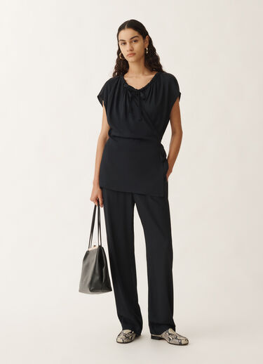 Fabiana Filippi Stretch sablé top, midnight blue BLUE TPD275F617L2350000