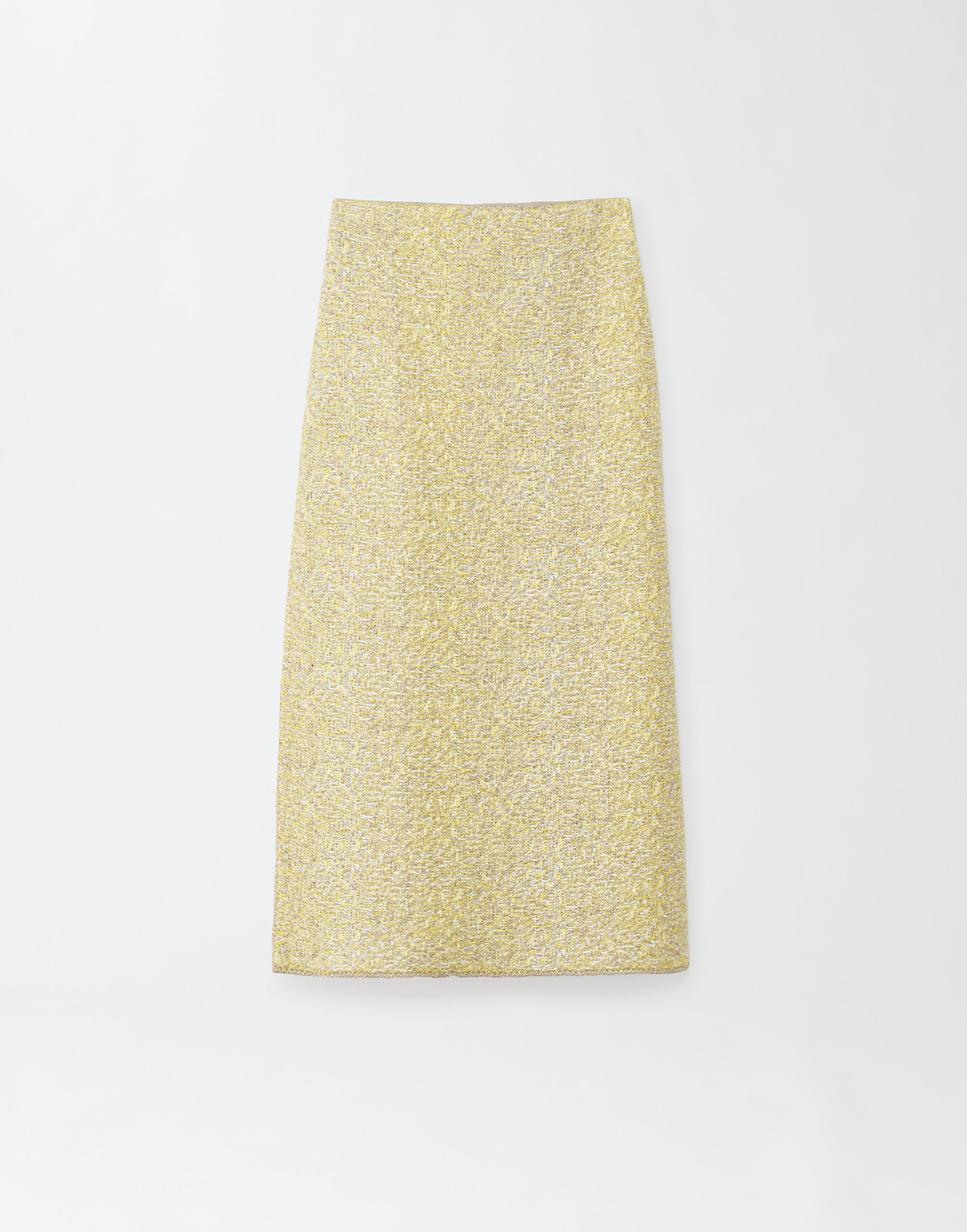 Fabiana Filippi Falda tubo de tweed, blanco, sol y oro AMARILLO GND274F672H4890000