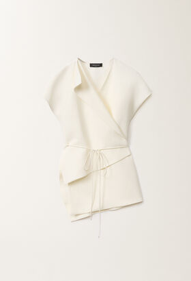 Fabiana Filippi Linen and viscose wrap top, white GREY JED265F153L2870000