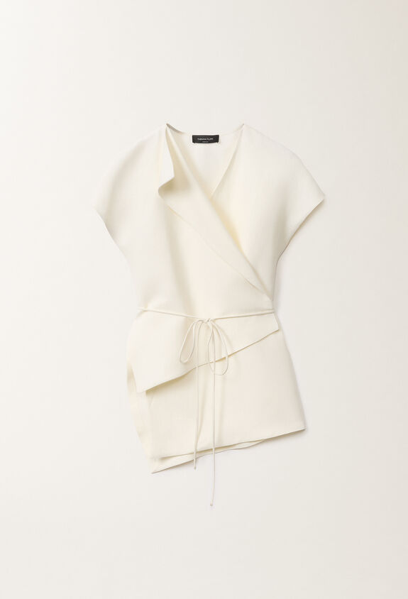 Fabiana Filippi Linen and viscose wrap top, white WHITE TPD275F731D5440000