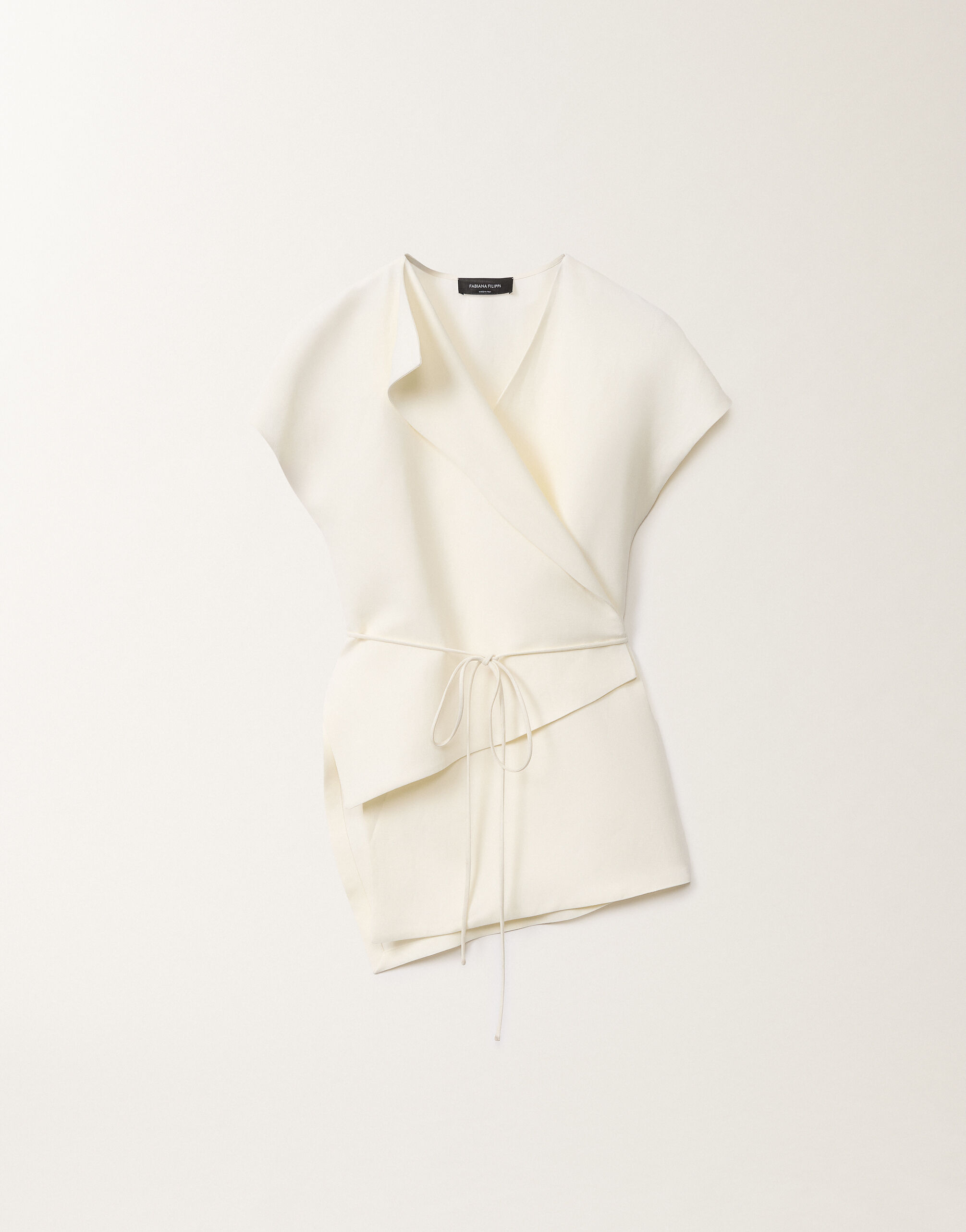 Fabiana Filippi Wickeltop aus Leinen und Viskose, weiß WEISS TPD275F731D5440000