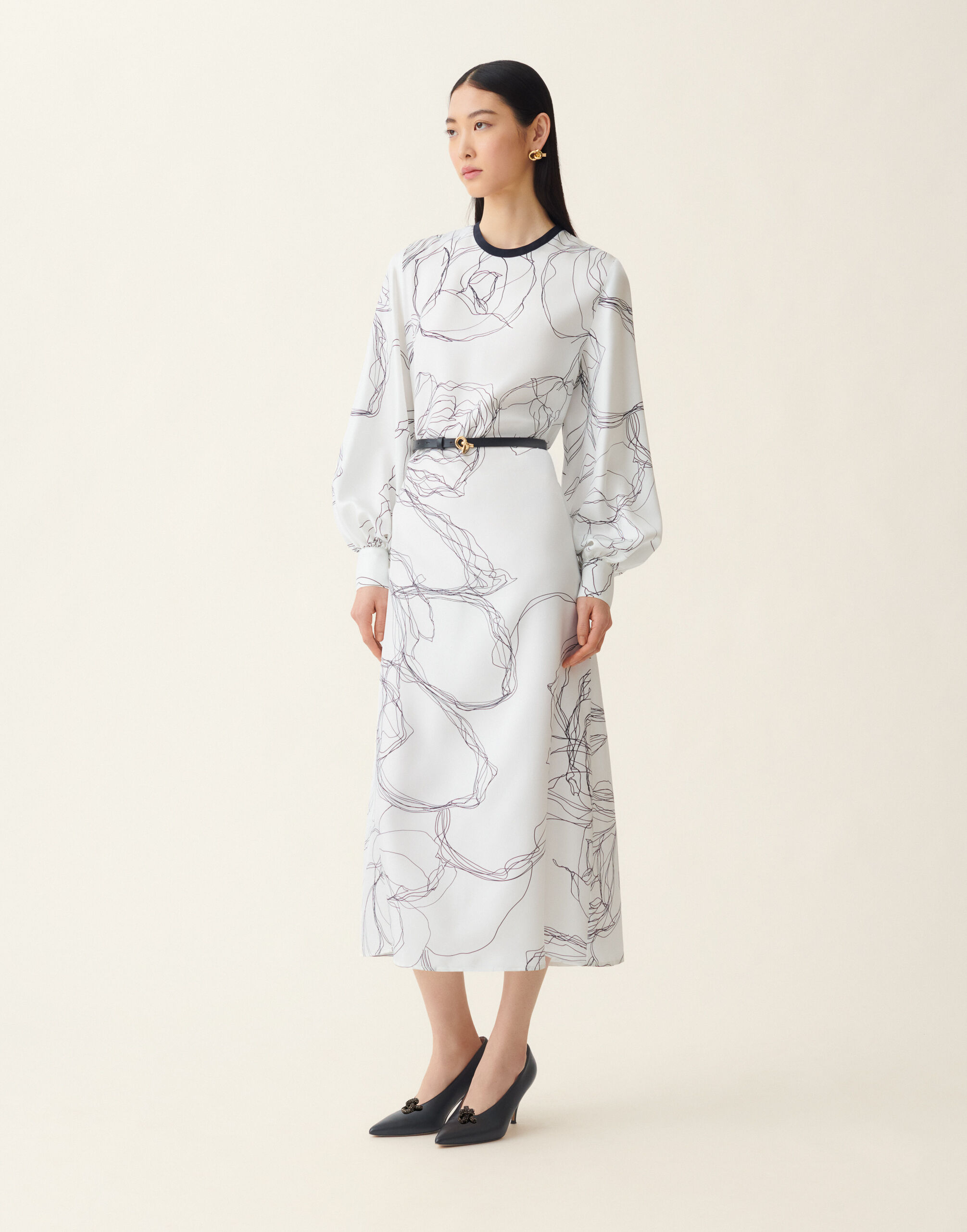 Robe en twill de soie, blanc Fabiana Filippi Robe en twill de soie, blanc Blanc ABD216F140M3480000