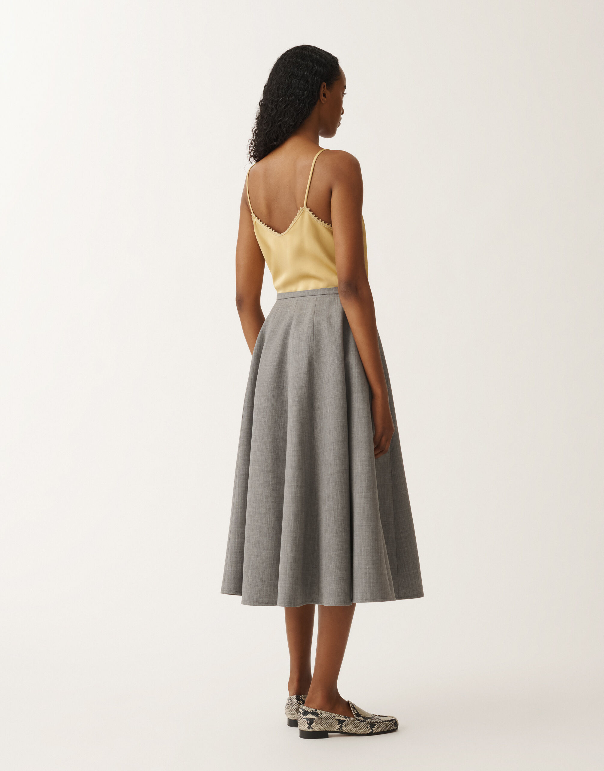 Fabiana Filippi Rock aus Cool Wool, felsgrau meliert GRAU GND265F413D6200000