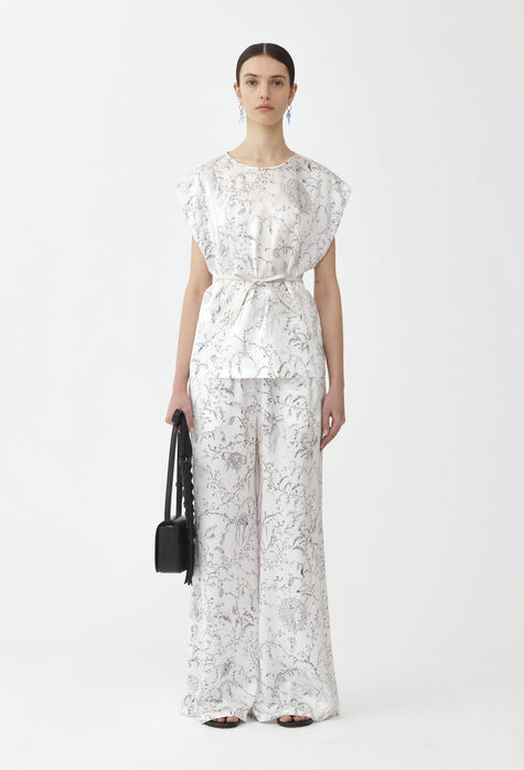 Fabiana Filippi Printed silk satin top, white TPD274F596H4630000