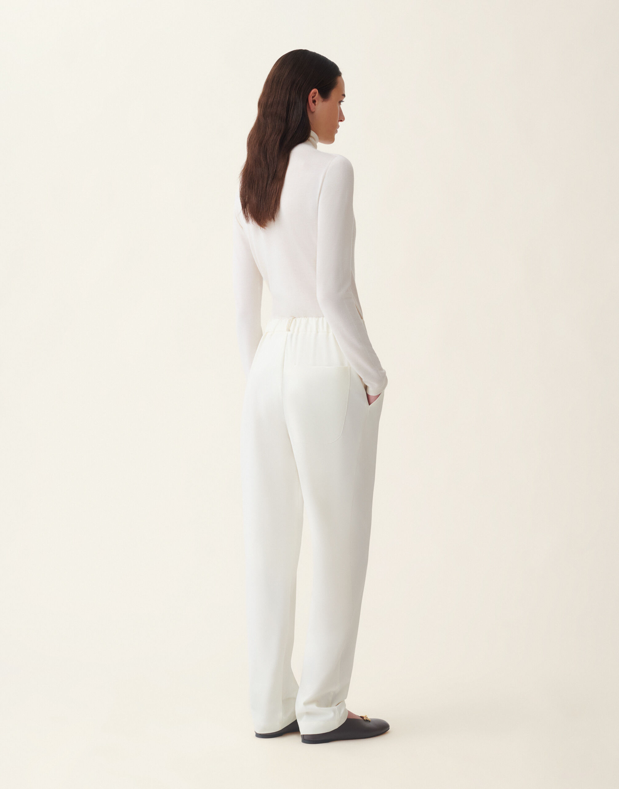 Fabiana Filippi Pantalón en tecno tailoring, mantequilla Mantequilla PAD216F304M5210000