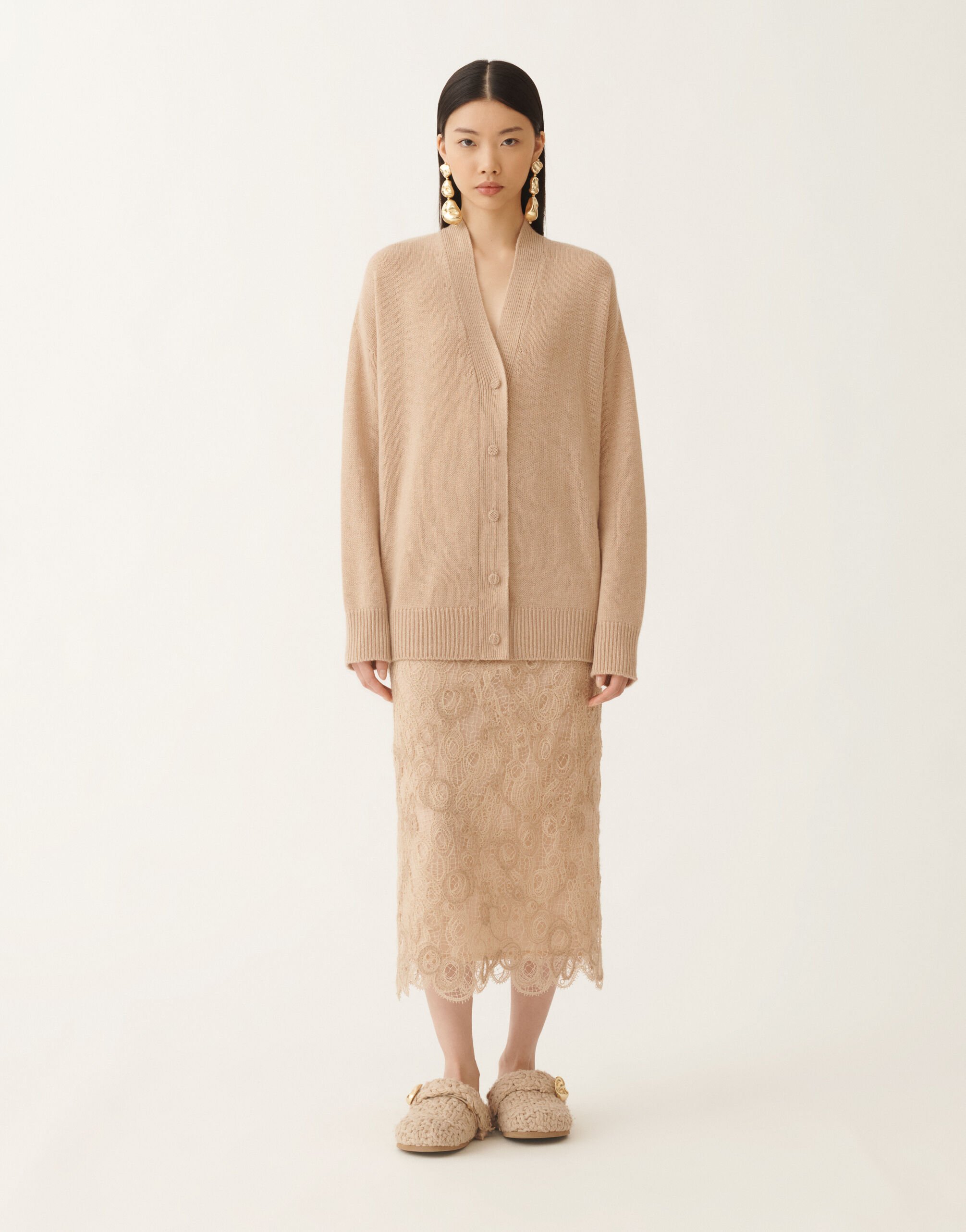Fabiana Filippi Cardigan in cashmere, faggio MARRONE MAD215F014N9000000
