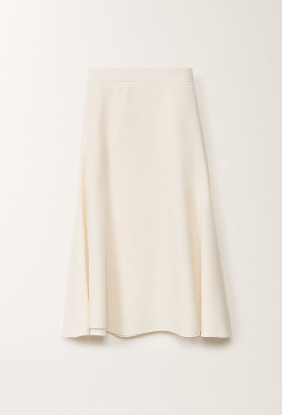 Fabiana Filippi Wool and linen mat skirt, vanilla WHITE GND265F397D8220000
