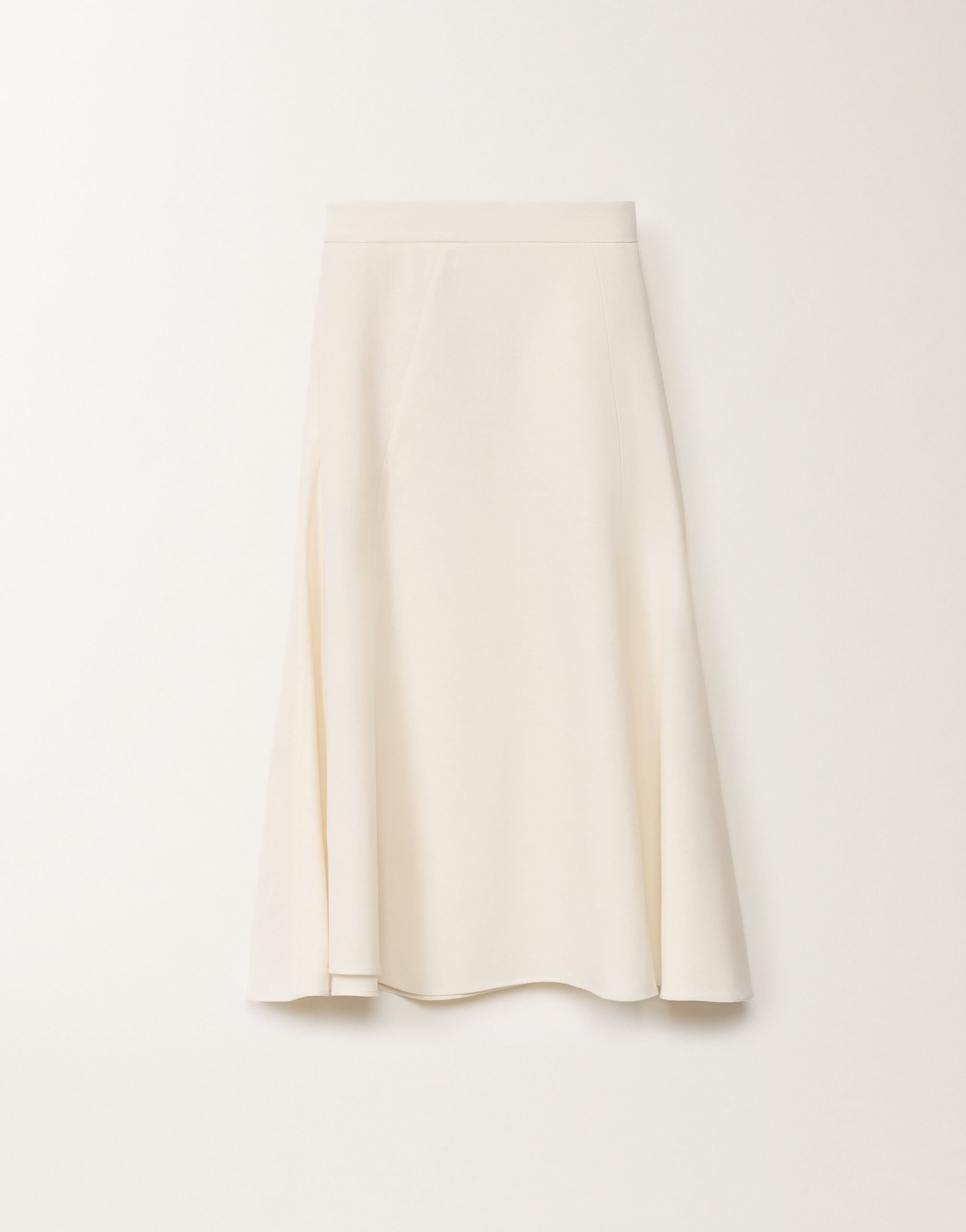 Fabiana Filippi Wool and linen mat skirt, vanilla WHITE GND265F397D8220000