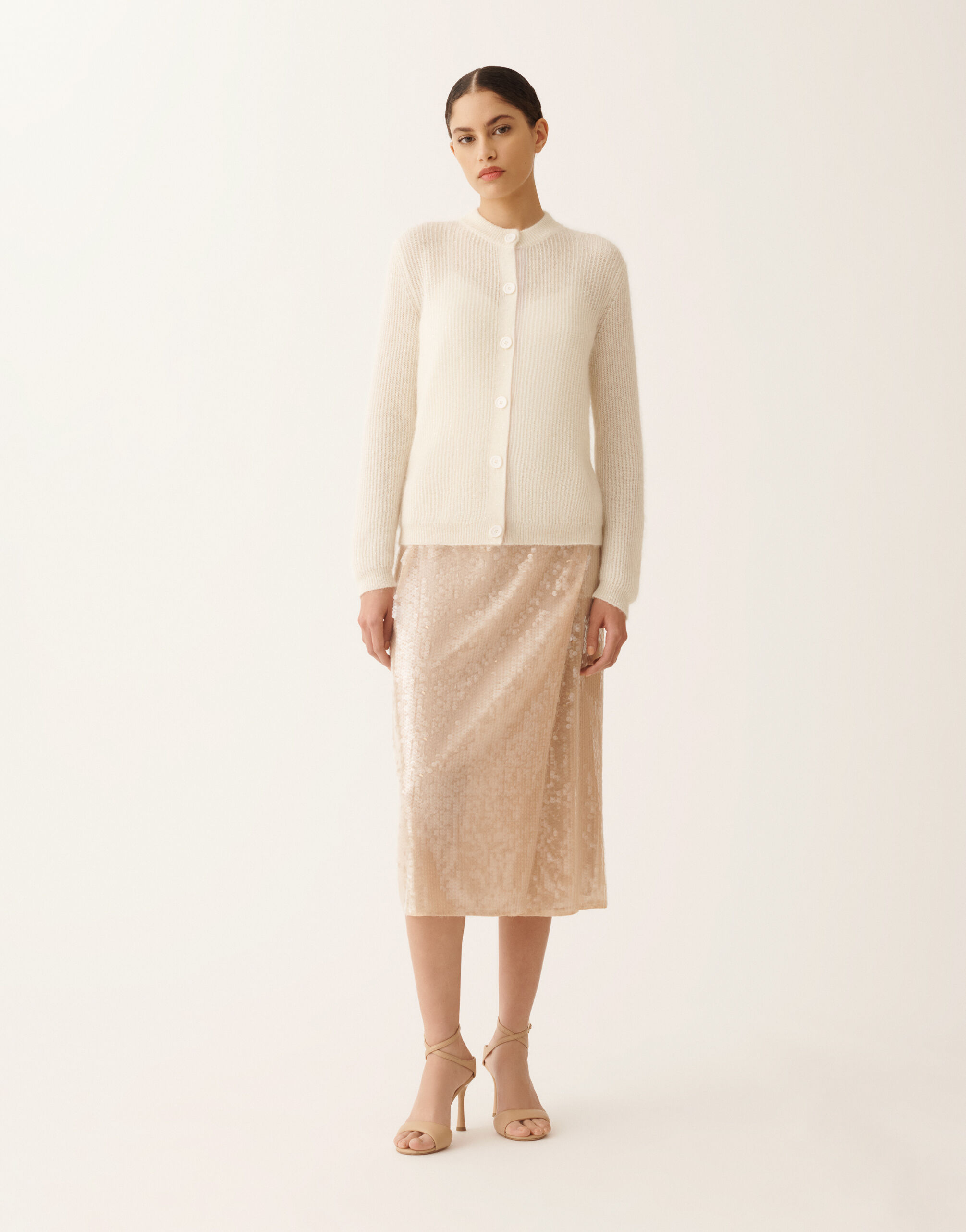 Mohair cardigan with sequins, raffia Fabiana Filippi Mohair cardigan with sequins, raffia Raffia MAD266F129L7390000