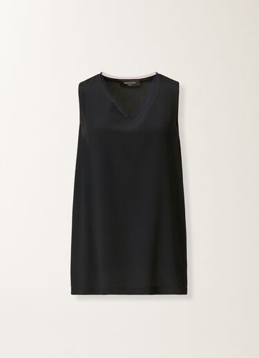 Fabiana Filippi Crepe de chine tank top, midnight blue Blue TPD266F295L7750000