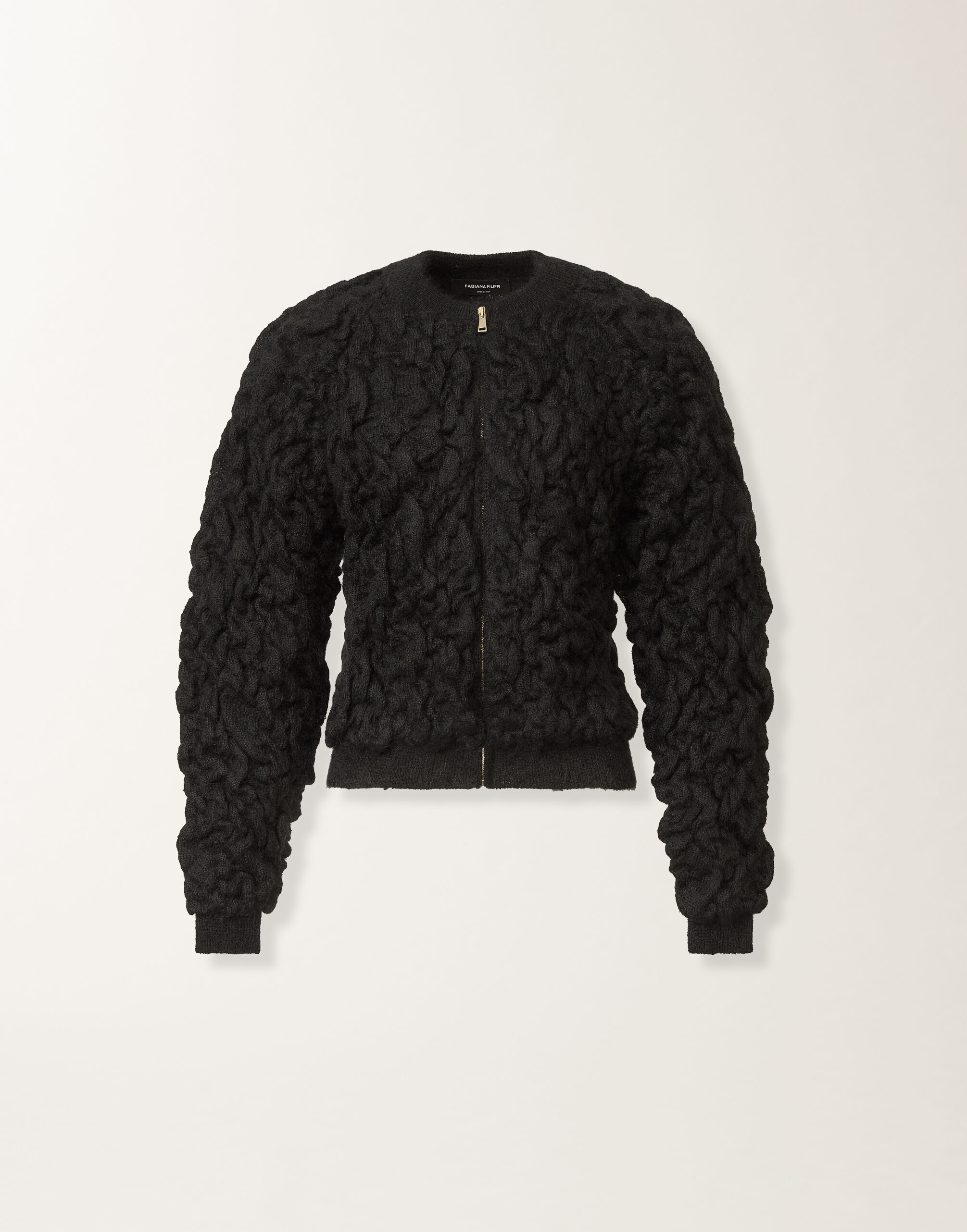Fabiana Filippi Bomber de mohair, negro Negro MAD225F503D5040000