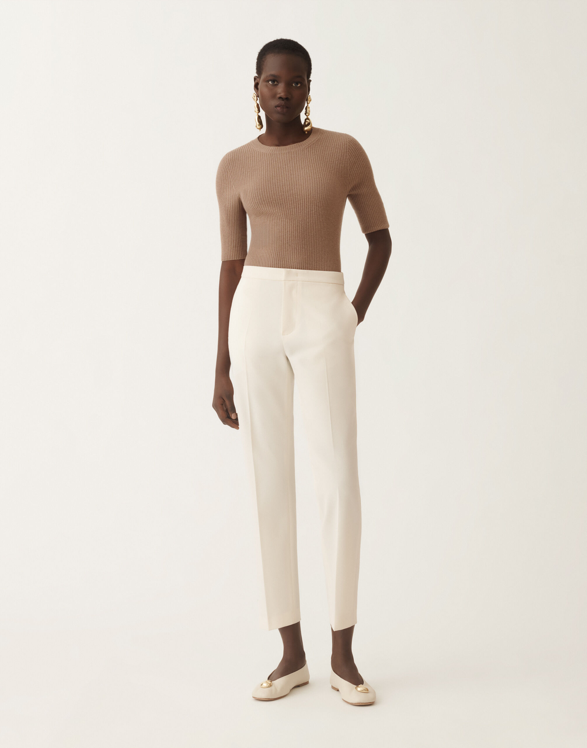 Fabiana Filippi Montefalco techno tailoring trousers, butter WHITE PAD215F326L5300000