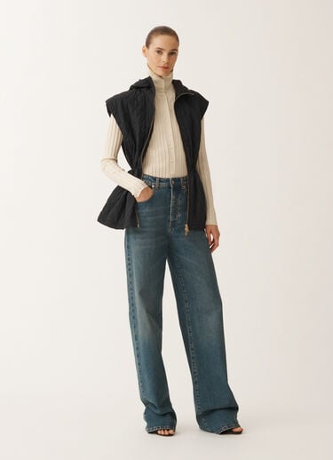 Fabiana Filippi Technical taffeta gilet vanilla, midnight blue BLUE CTD265F244L2970000