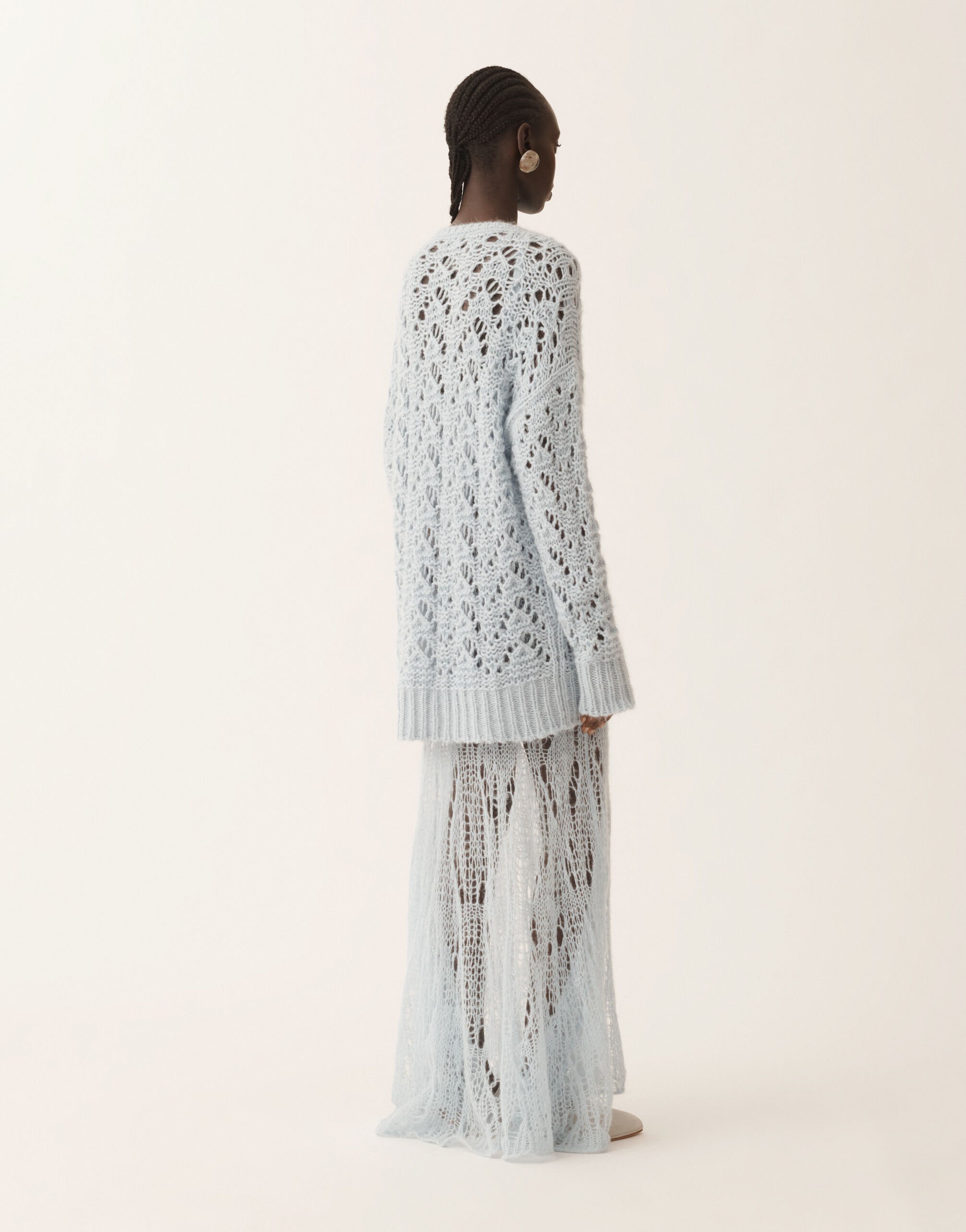 Fabiana Filippi Platinum mohair sweater, aqua Blue MAD266F028L7420000