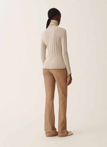 Fabiana Filippi Lurex-Rollkragenpullover, weiß und grau Weiß MAD225F518L6240000
