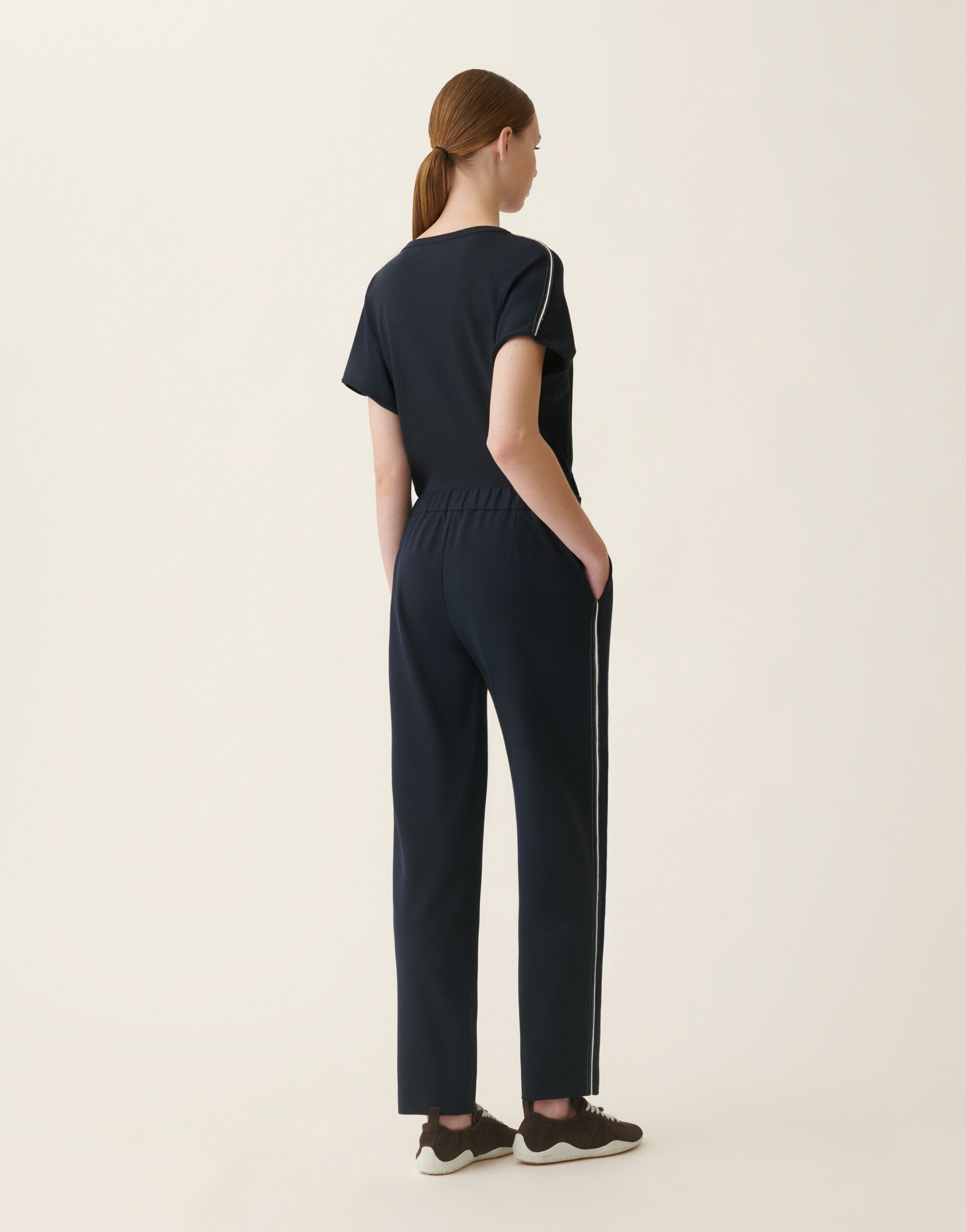 Fabiana Filippi Pantalon jogging Spello en jersey point Milano, bleu nuit Bleu nuit PAD216F366M3100000