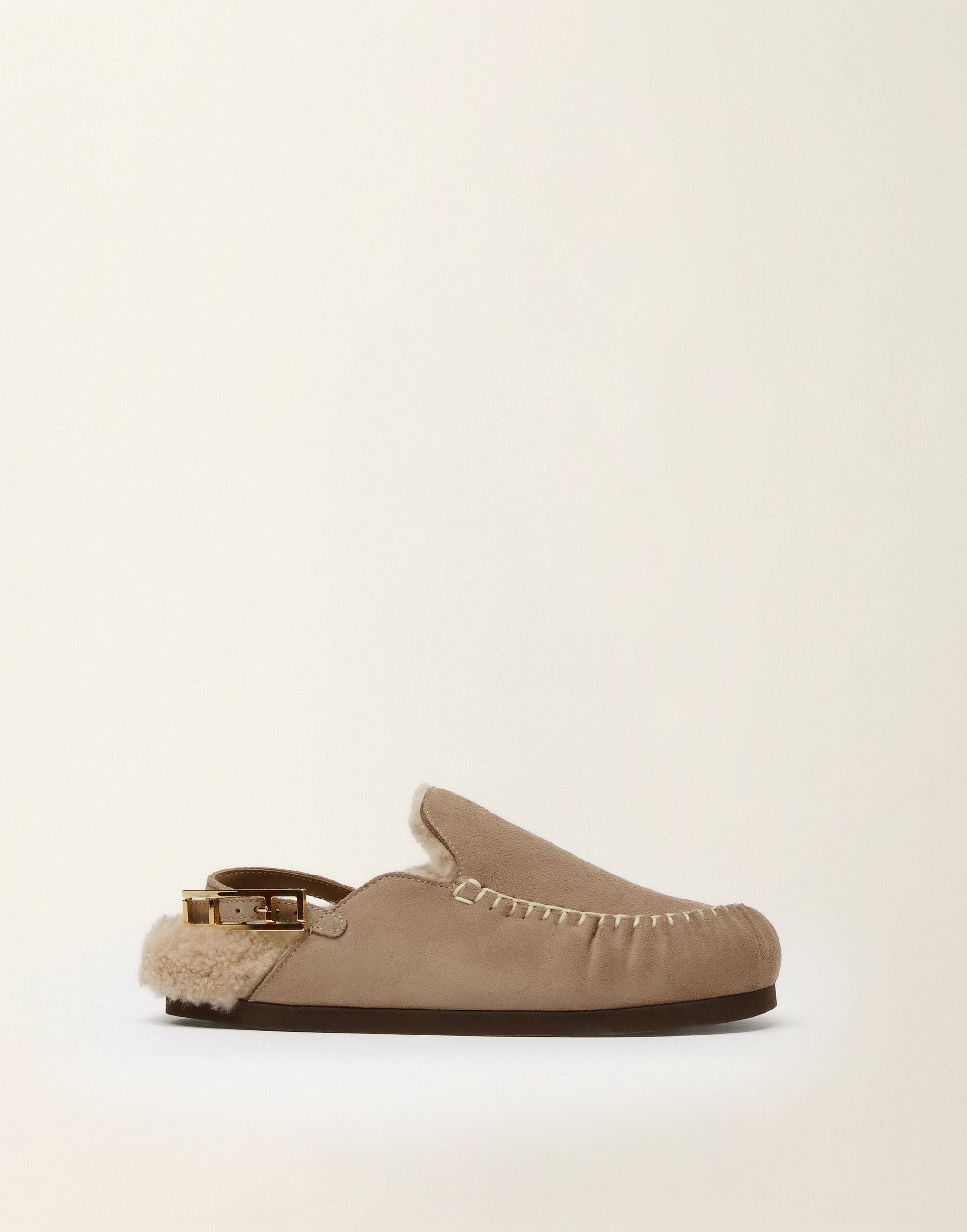 Slipper aus Veloursleder mit Lammfellfutter, Falcon Fabiana Filippi Slipper aus Veloursleder mit Lammfellfutter, Falcon Falcon ASD226A990M5490000
