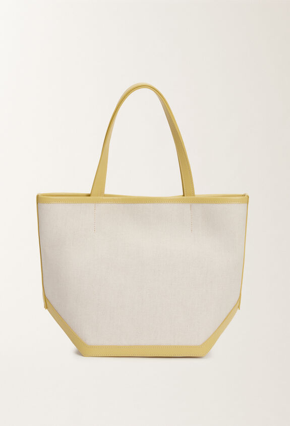 Fabiana Filippi CANVAS ECLISSI MEDIUM TOTE BAG WITH LEATHER TRIM YELLOW BGD265A907L2150000