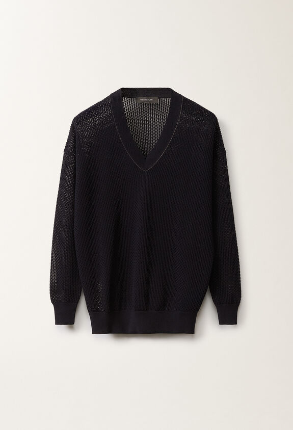 Fabiana Filippi Organic cotton sweater, midnight blue BLUE MAD275F546L3340000