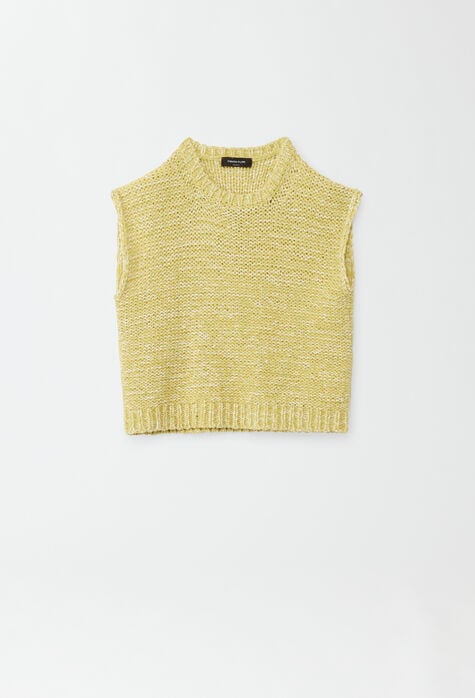 Fabiana Filippi Mesh-effect sweater, pistachio and butter MAD274F524D6640000