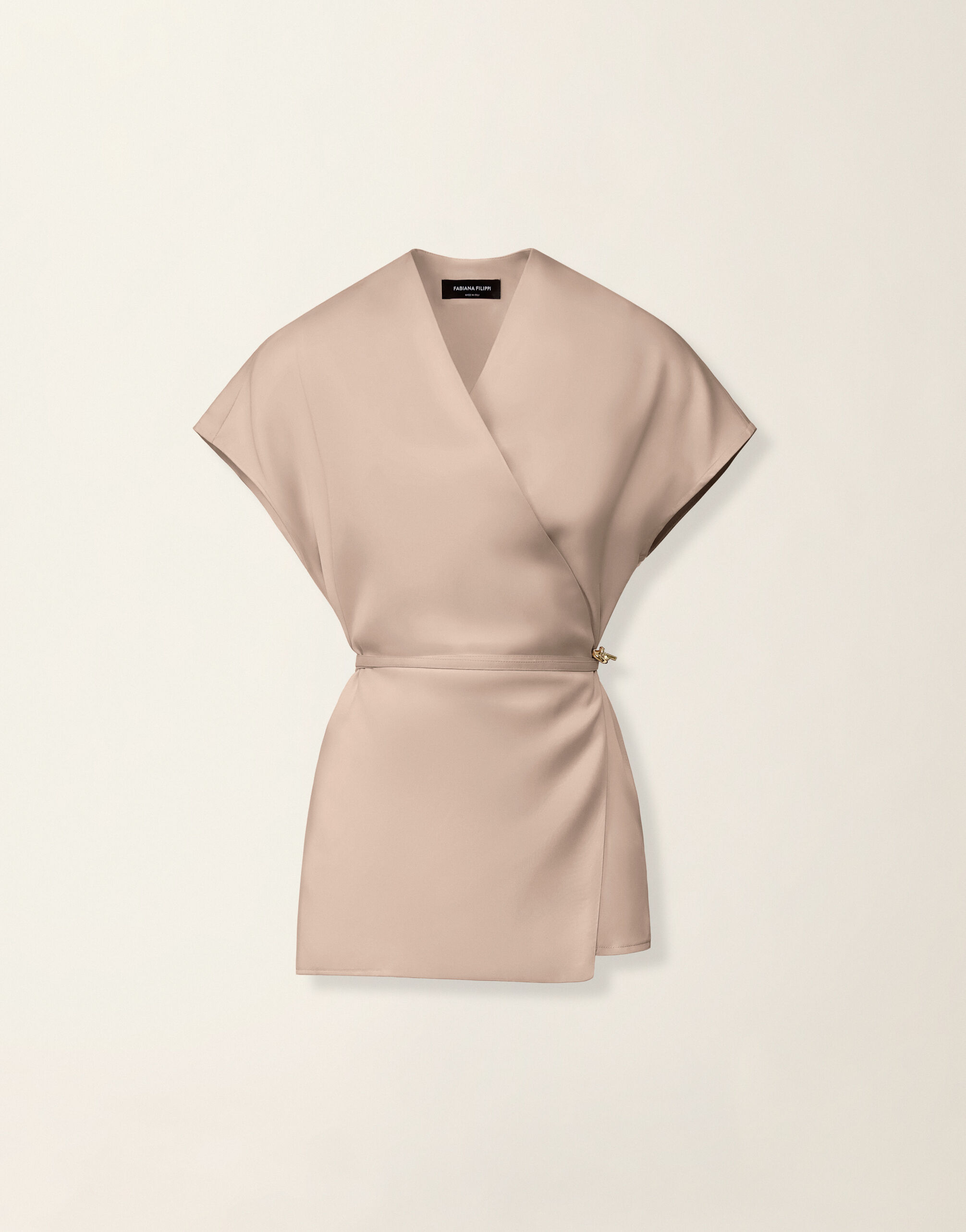 Top gilet in fluido, moka meringa Fabiana Filippi Top gilet in fluido, moka meringa Moka meringa TPD216F240D9880000