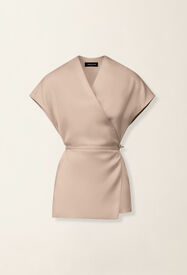 Fabiana Filippi Top gilet in fluido, moka meringa Moka meringa TPD216F240D9880000