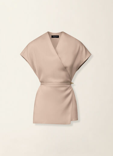 Top gilet in fluido, moka meringa Fabiana Filippi Top gilet in fluido, moka meringa Moka meringa TPD216F240D9880000