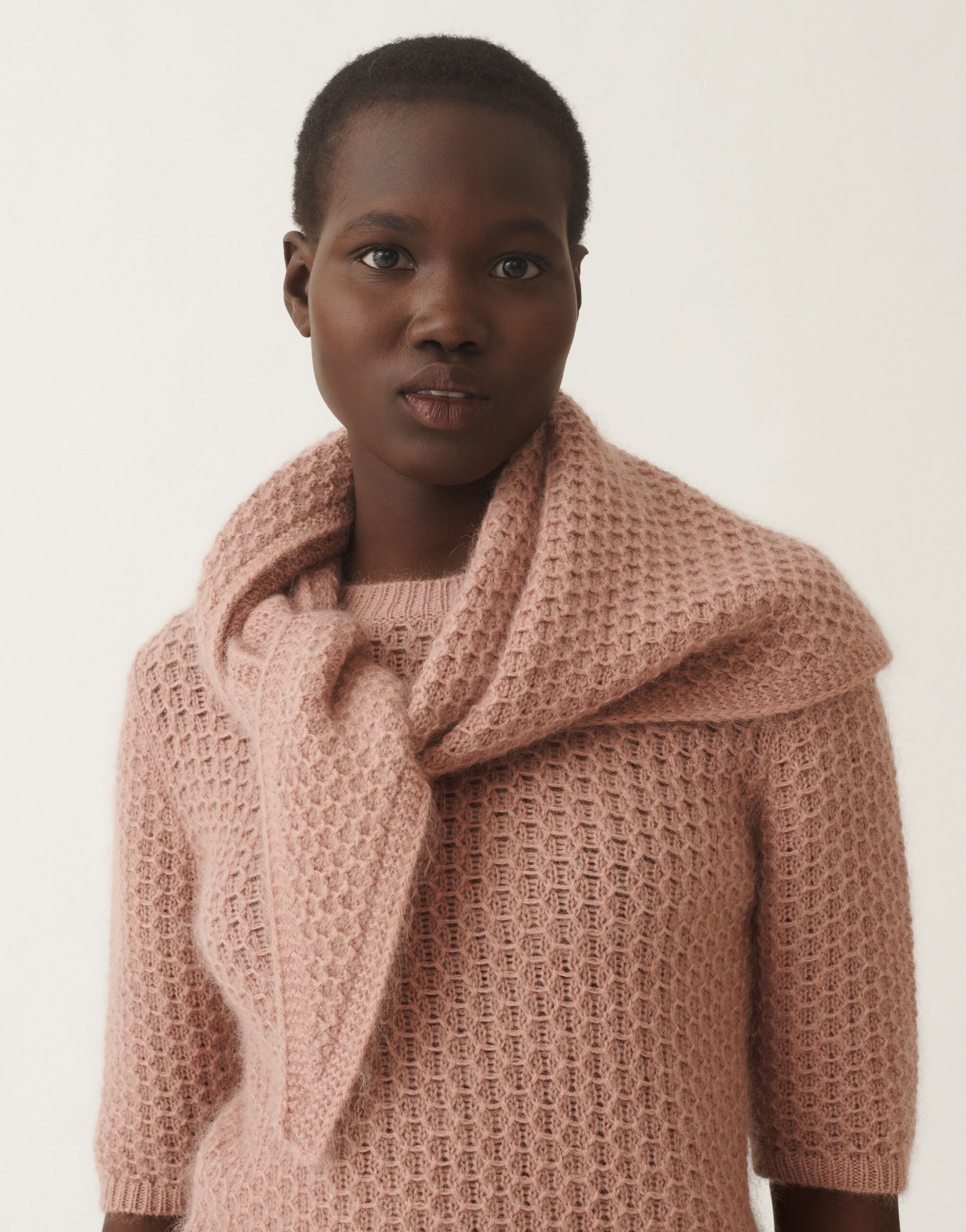 Fabiana Filippi Platinum mohair scarf, smoke pink PINK SAD215A919L5510000